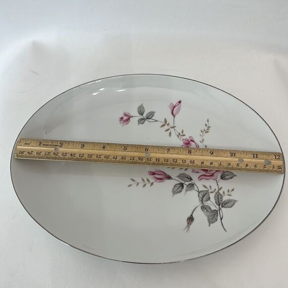 Castlecourt Rose Glow Serving Platter Fine China Japan 12 Inches X 9 1/4 Inches - Picture 5 of 6